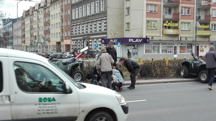 Szczecin: wypadek na al. Wyzwolenia. Poszkodowany kierowca quada [ZDJĘCIA] 