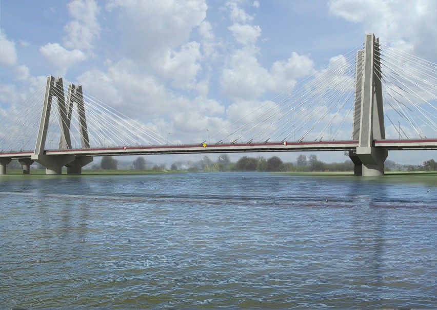 Wizualizacja nowego mostu nad Wisłą.