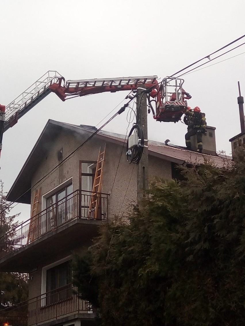 Pożar domu jednorodzinnego w Bochni przy ulicy Górskiej,...