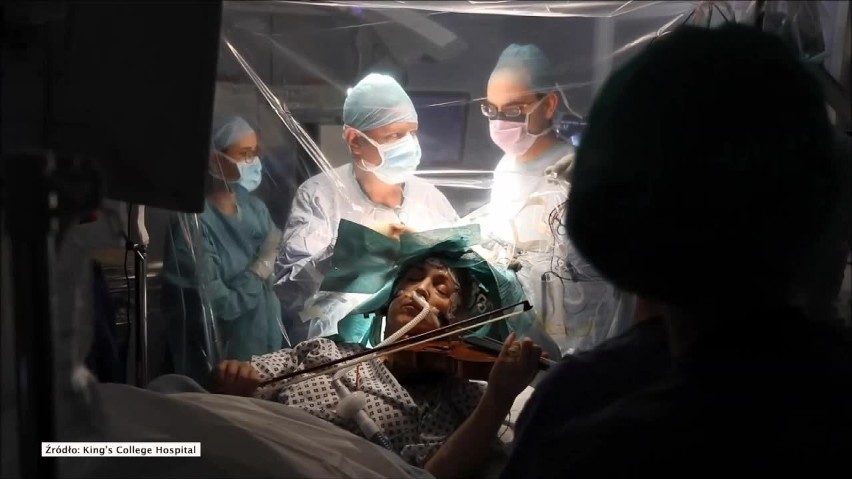 Pacjentka grała na skrzypcach w trakcie operacji usuwania guza mózgu. Szpital opublikował nagranie!