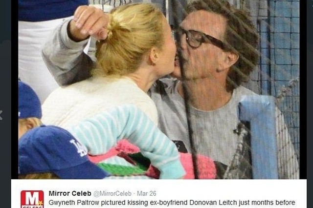 Gwyneth Paltrow całuje się z Donovanem Leichtem (fot. screen z Twitter.com)