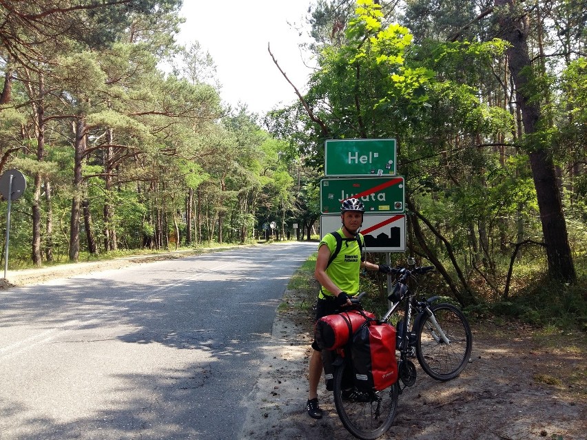 Damian Berłowski jechał 6 dni rowerem z Mysłowic na Hel