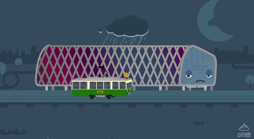 Smutny dworzec: Prześmiewcza animacja o poznańskim dworcu