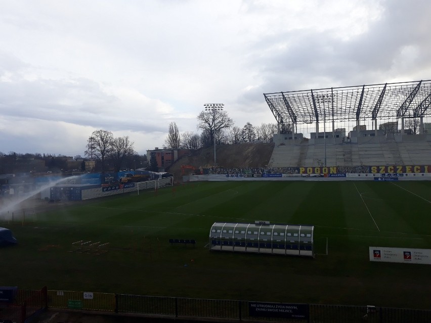 Stadion Pogoni przy Twardowskiego - stan na 19 lutego 2020...