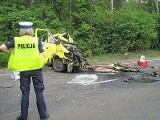 Wypadek w Herbach: 56-latek zginął po zderzeniu z tirem na drodze krajowej nr 46 [ZDJĘCIA]