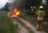 W Dąbrowicy spłonął samochód osobowy! Kierowcy nie zastano w pobliżu - okoliczności zdarzenia ustalają policjanci (FOTO)