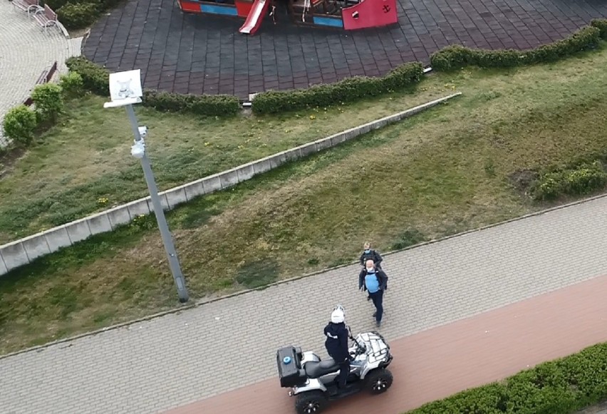 Dronem i z quada policjanci patrolowali włocławskie bulwary