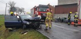 Groźny wypadek z udziałem trzech aut w Bystrzycy k. Mogilna