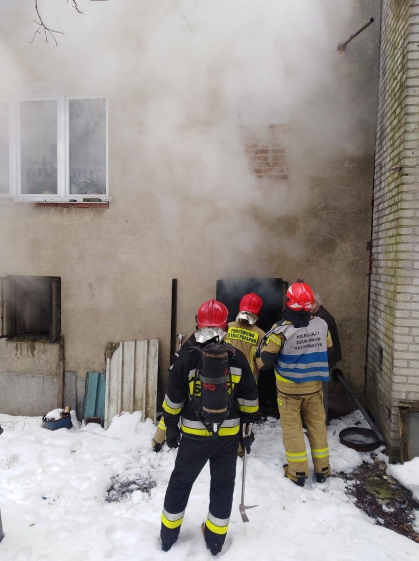 Poranny pożar kotłowni na ulicy Morelowej w Lublinie