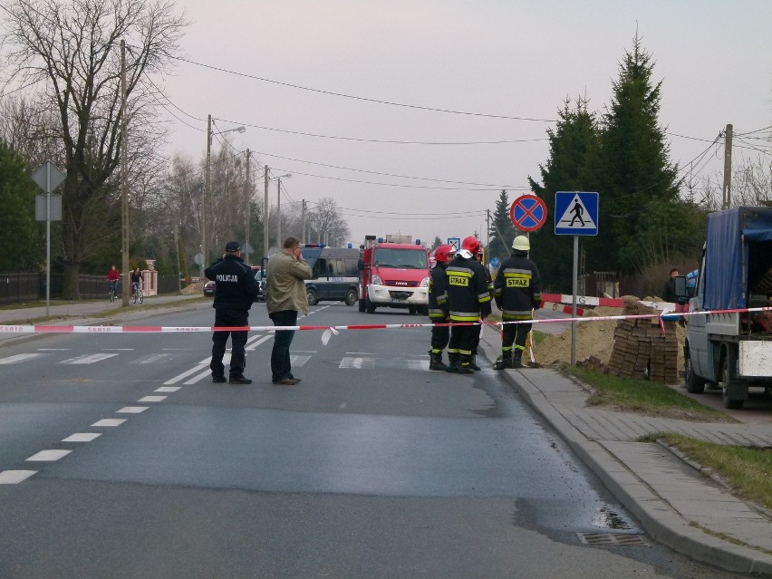 Koparka uszkodziła gazociąg w Andrespolu . Była zablokowana Rokicińska [zdjęcia]