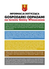 Informacja dotycząca gospodarki odpadami na terenie Gminy Włoszczowa