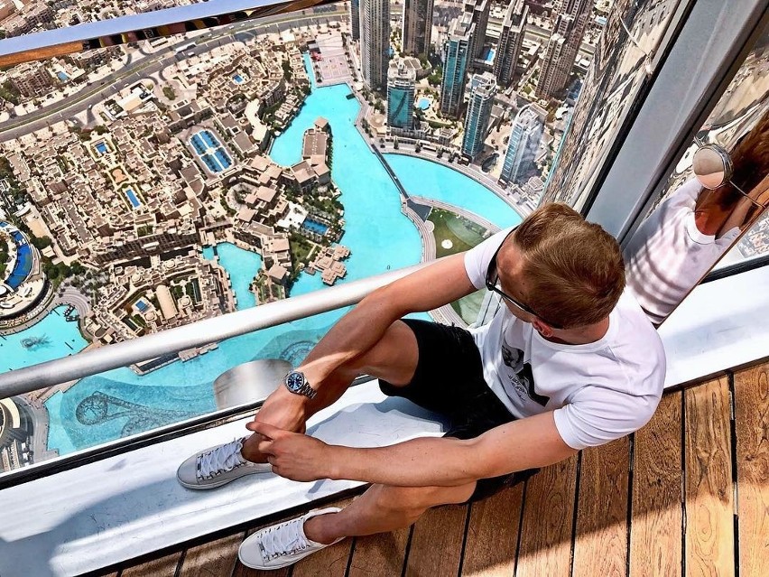 Na wieżowiec Burj Khalifa wjechał Jasmin Burić (Lech...