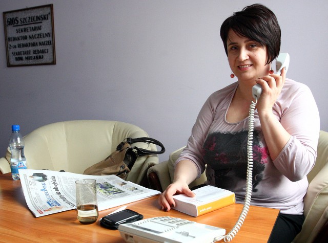Monika Ferens-Perlińska z OIP w Szczecinie podczas redakcyjnego dyżuru.