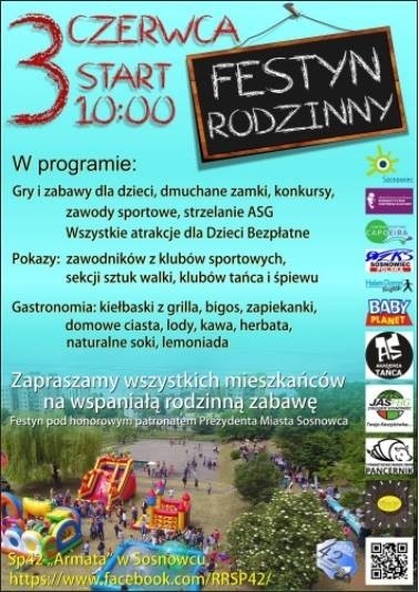 Program Festynu Rodzinnego w SP 42 w Sosnowcu