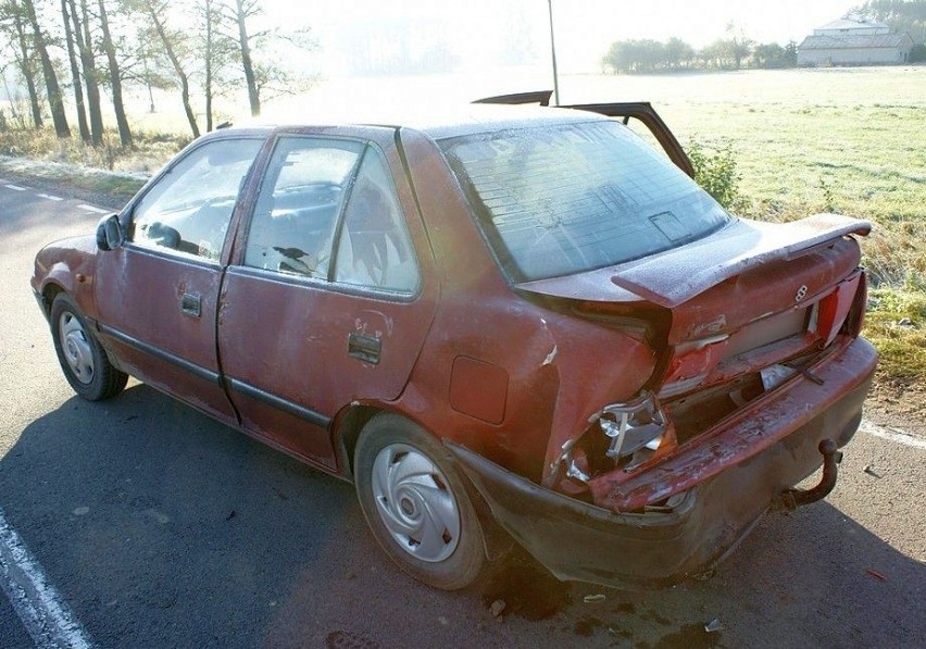 Dwie osoby z suzuki, ojciec i córka, trafiły do szpitala