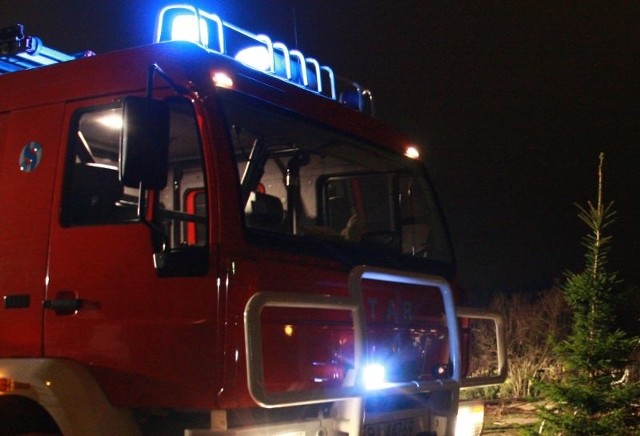 Wypadek drogowy w miejscowości Ryżówka w powiecie sejneńskim. Straż pożarna zabezpieczała teren