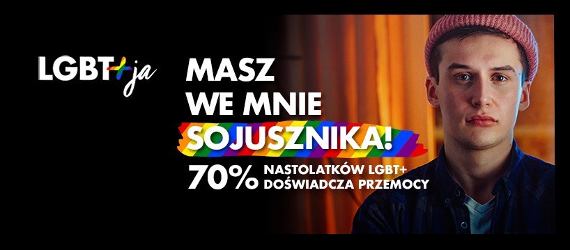 Materiały promujące kampanię „LGBT+ja”