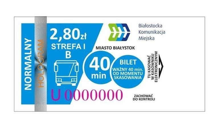 Bilet 40-minutowy – normalny: 2,80 zł