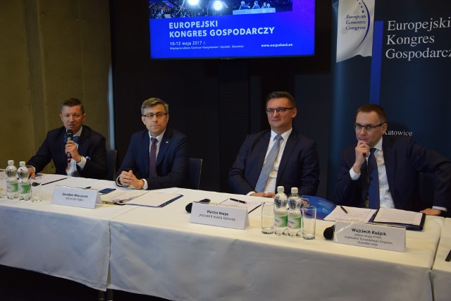 Konferencja prasowa zapowiadająca Europejski Kongres Gospodarczy w Katowicach