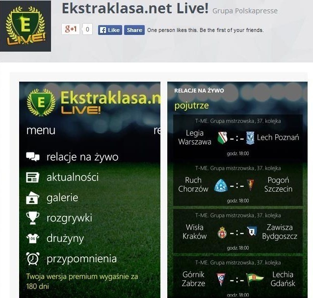 Ekstraklasa.net Live! w konkursie Appaward 2014