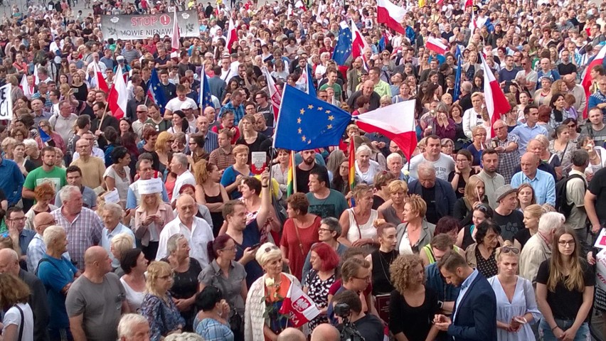 24 lipca 2017. Protest w obronie niezależności sądów na...