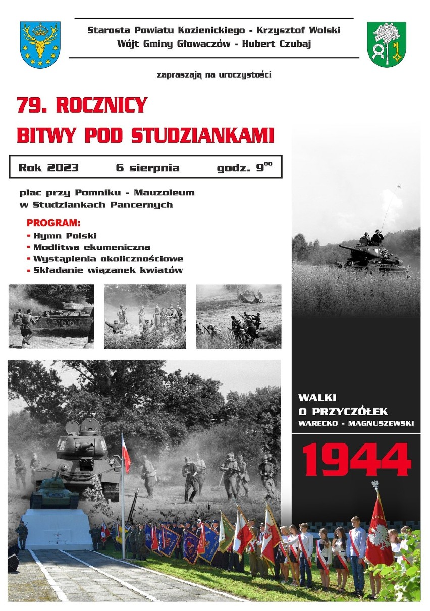 Festyn militarny w Studziankach Pancernych i obchody 79. rocznicy bitwy w sobotę i niedzielę 5 i 6 sierpnia w gminie Głowaczów
