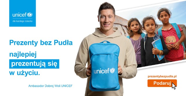 Robert Lewandowski, Ambasador Dobrej Woli UNICEF, wspiera akcję „Prezenty bez Pudła”. Ty też możesz wesprzeć akcję. Jak to zrobić?