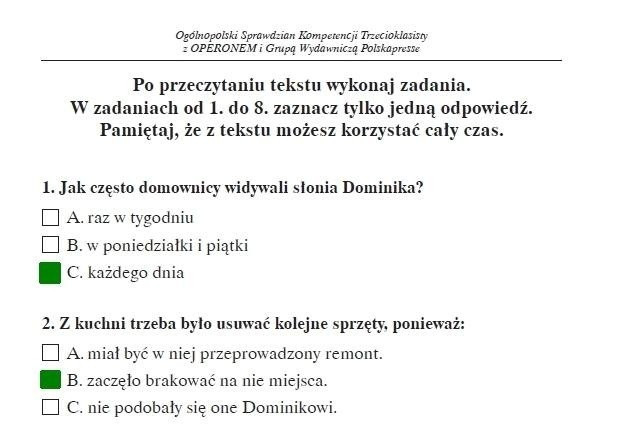 Sprawdzian kompetencji trzecioklasisty 2014: Język polski [ARKUSZE