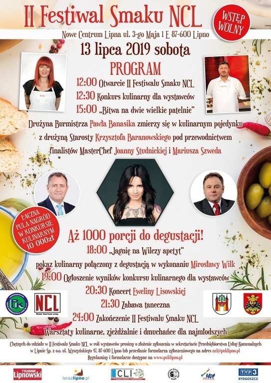 To będzie druga edycja Festiwalu Smaków NCL w Lipnie. Starosta i burmistrz zmierzą się w kulinarnym pojedynku