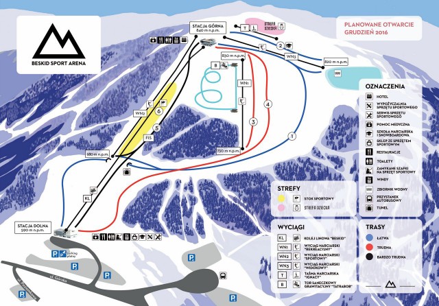 Beskid Sport Arena ma zacząć swoją działalność w grudniu. Ośrodek na stokach Beskidu będzie działał przez cały rok - dzięki nowoczesnemu systemowi naśnieżania oraz igelitowi