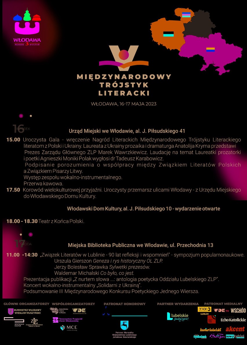 To będzie V Międzynarodowy Trójstyk Literacki we Włodawie. Przyjadą literaci z Polski, Litwy i Ukrainy