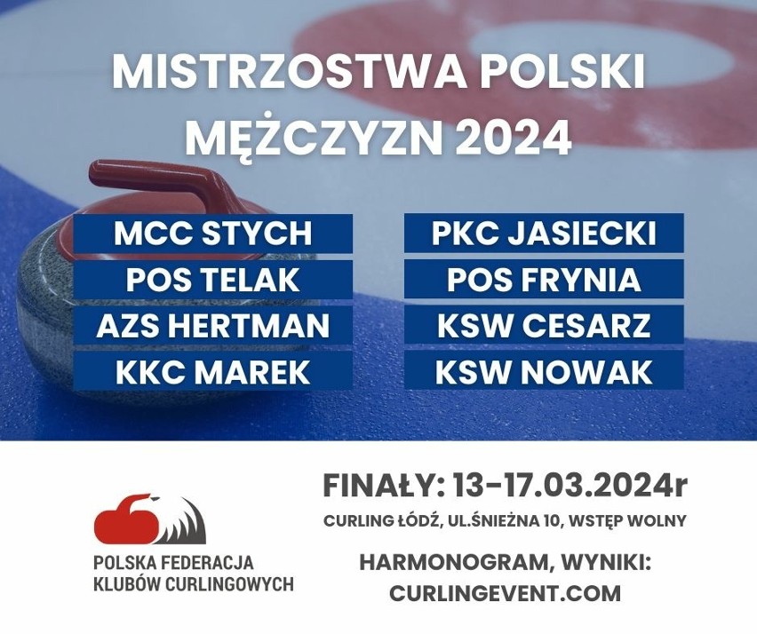 W Łodzi odbędą się finały Mistrzostw Polski Kobiet i Mężczyzn w Curlingu