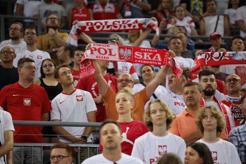 13.08.2023. Kibice na meczu meczu koszykarzy Polska - Węgry...