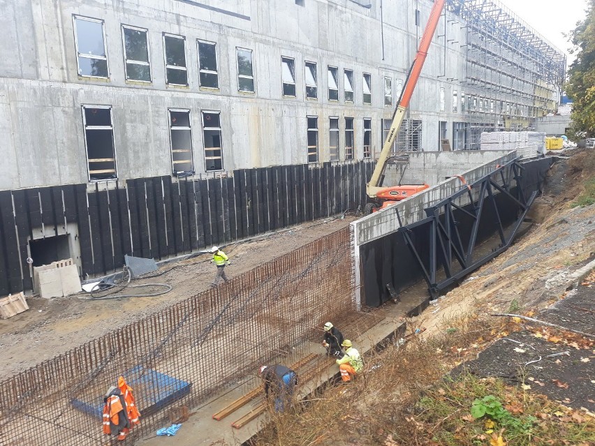 Stadion Pogoni - stan prac na 18 października 2021.