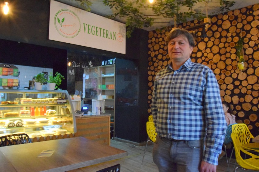Adam Gaweł, właściciel restauracji Vegeteran w Kielcach.