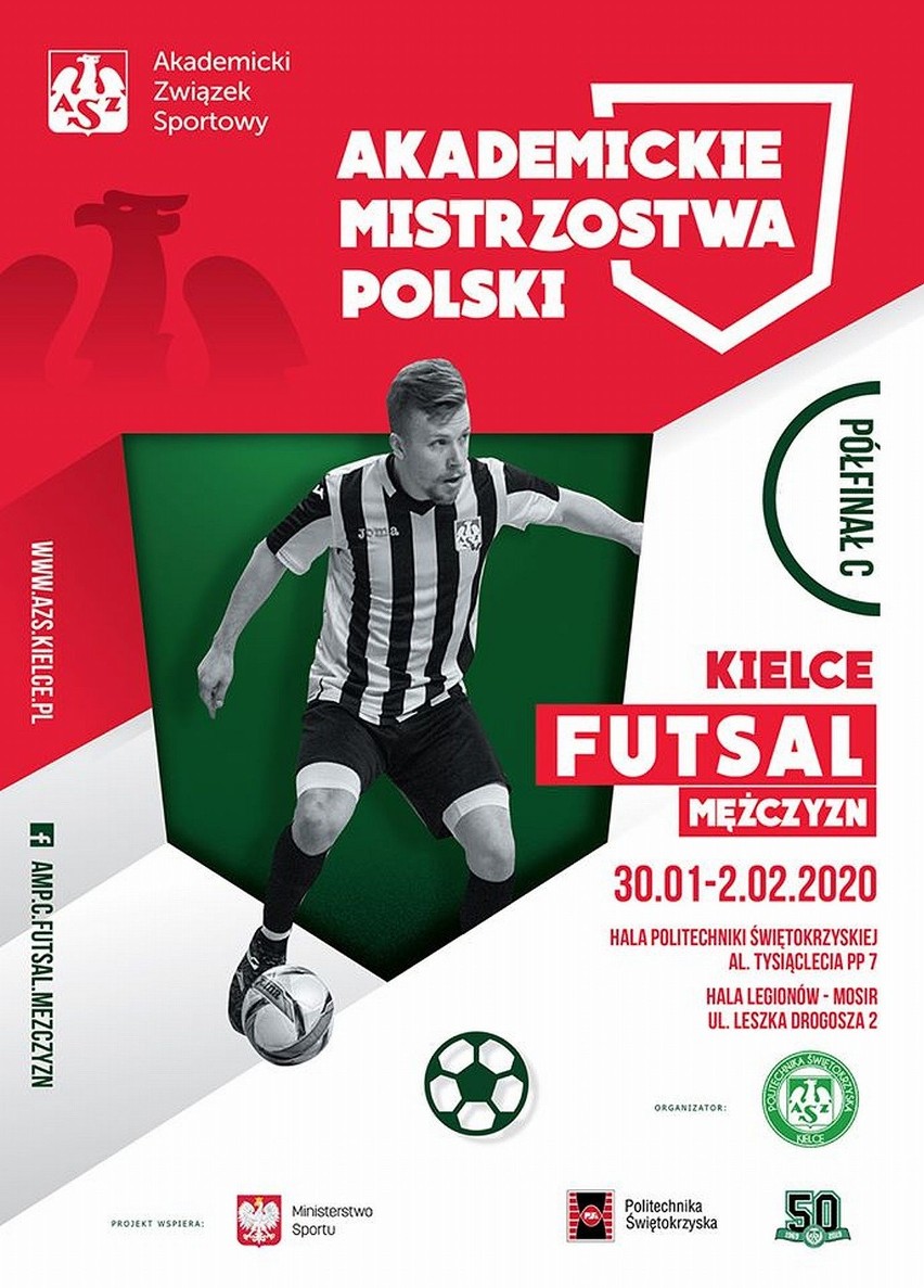 W piątek w Kielcach rusza turniej półfinałowy Akademickich Mistrzostw Polski w Futsalu
