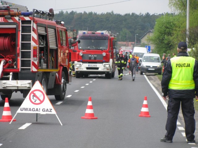 Przygodzice: Rozszczelnienie się gazociągu. Droga była zablokowana