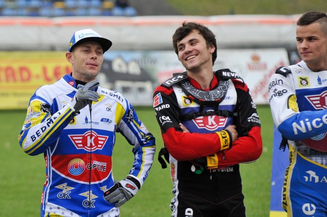 Bjarne Pedersen (od lewej), Patryk Wojdyło i Damian Lotarski mogą być na razie pewni miejsca w składzie Kolejarza.