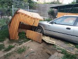 Zburzył betonowy płot, wjechał do ogrodu i o mały włos nie zabił łódzkiego trenera pracującego z psami po traumach [zdjęcia]