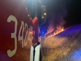 Dwa pożary w Toruniu jednej nocy. Jeden z pożarów na terenie ROD przy ul. Szęśliwej [zdjęcia]