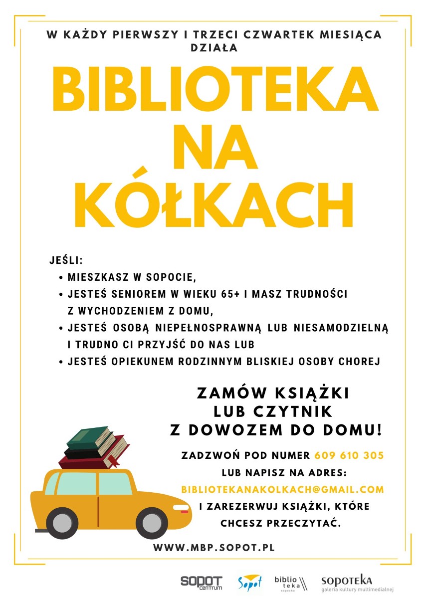 Sopot: Biblioteka przywiezie ci książkę do domu. Seniorzy: - Szkoda że dopiero po lockdownie. Biblioteka: - Lepiej późno niż wcale