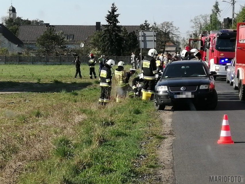 Wypadek w Luboszycach. Kierowca volkswagena potrącił motorowerzystę