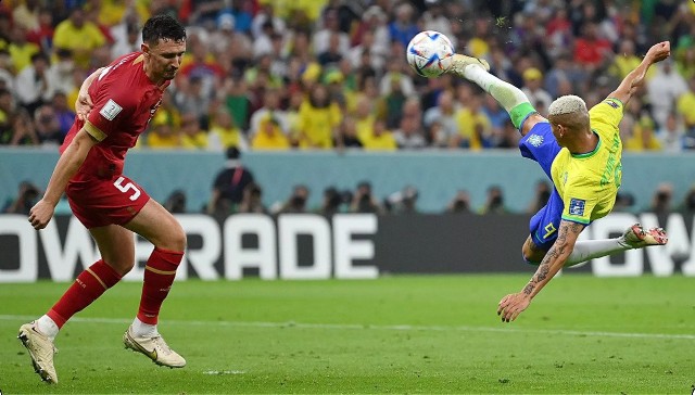 Gol z przewrotki Richalisona w meczu Brazylia – Serbia (2:0) został wybrany najpiękniejszym trafieniem do siatki na mundialu 2022
