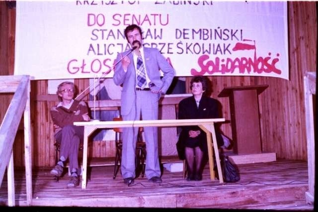 Jedno ze spotkań wyborczych. Na zdjęciu od lewej: Wojciech Daniel, Jan Wyrowiński i Alicja Grześkowiak
