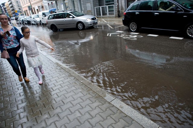 19.05.2019 krakow ulewa zalane ulice burza nad krakowem ul kacikfot. wojciech matusik / polskapresse gazeta krakowska