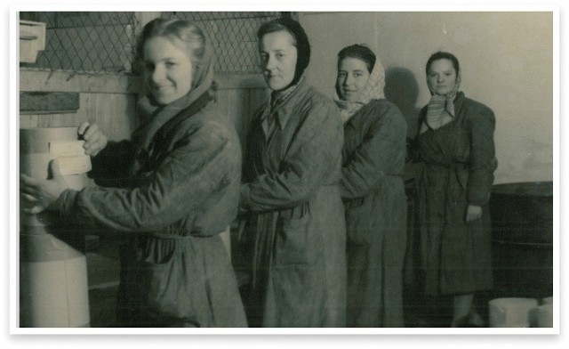 Pracownice Pomorzanki w pierwszym zakładzie firmy, który mieścił się przy ulicy Przemysłowej. Lata 60