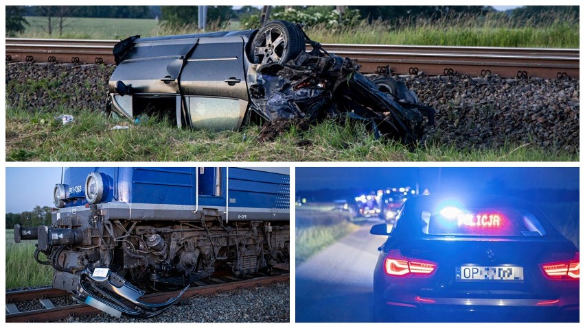 Do wypadku z udziałem osobowego peugeota i pociągu...