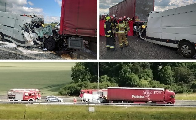 Śmiertelny wypadek na autostradzie A4 w powiecie strzeleckim. Bus wbił się pod naczepę ciężarówki.