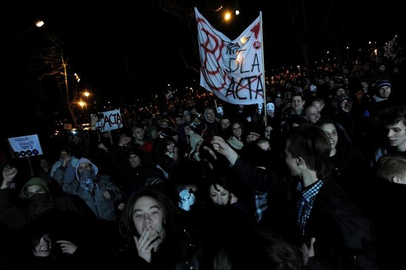 Protest przeciwko ACTA w Szczecinie