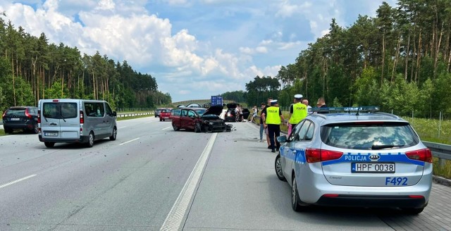 Do wypadku doszło na autostradzie A1 w Słostowicach w gminie Gomunice